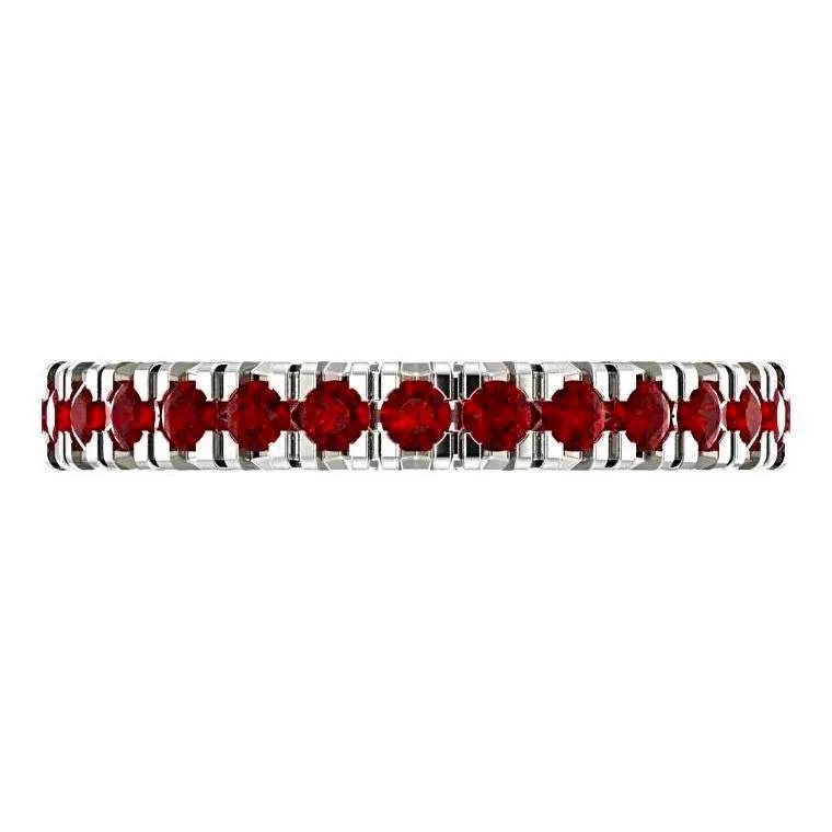 Ruby Gemstone Eternity Ring 14K White Gold