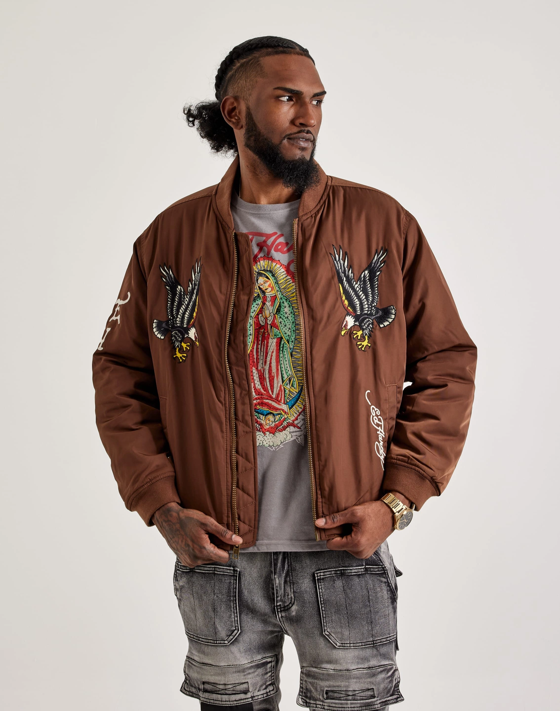 Seasonal wear Ed Hardy Panther Bomber Jacket Free shipping offers
