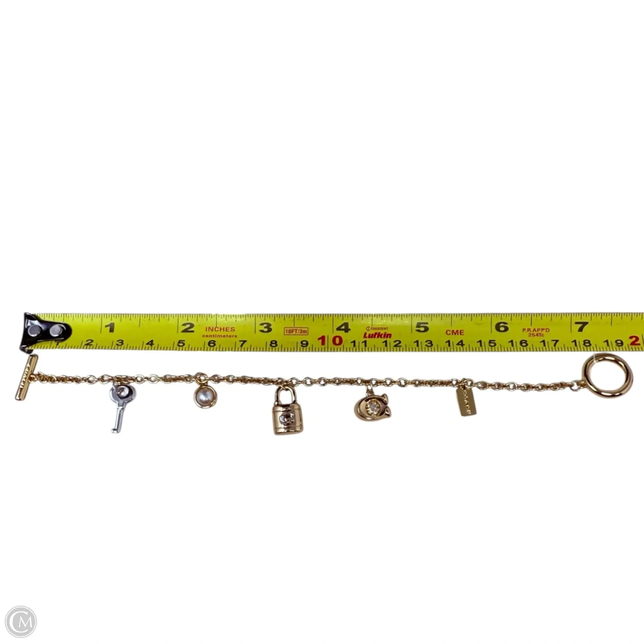 Signature Padlock And Key Charm Bracelet  Designer By Coach