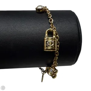 Signature Padlock And Key Charm Bracelet  Designer By Coach