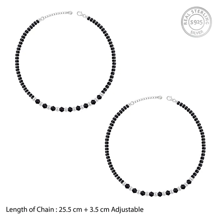 Silver Celestial Beads Anklet