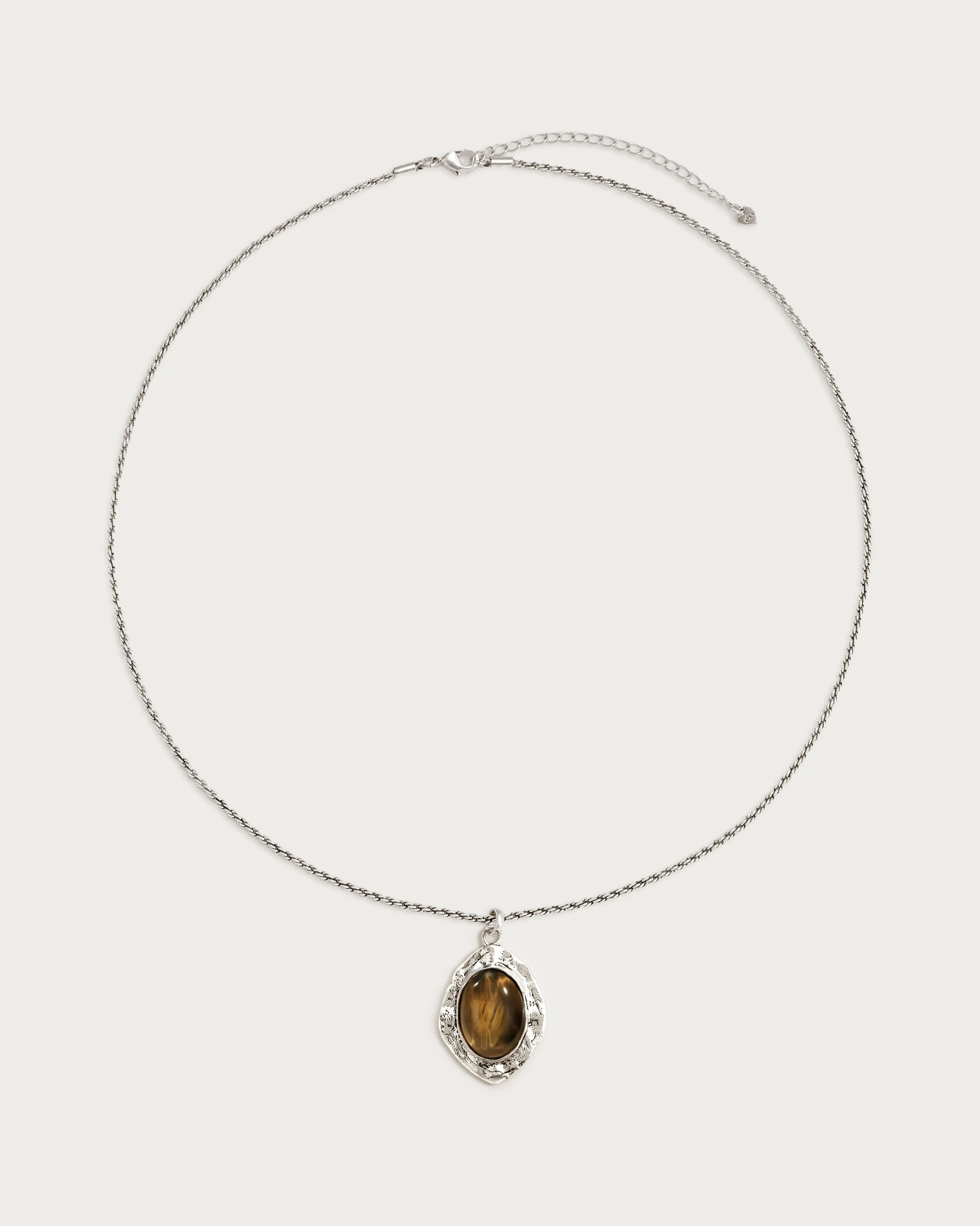 Silver Tiger's Eye Savannah Long Necklace