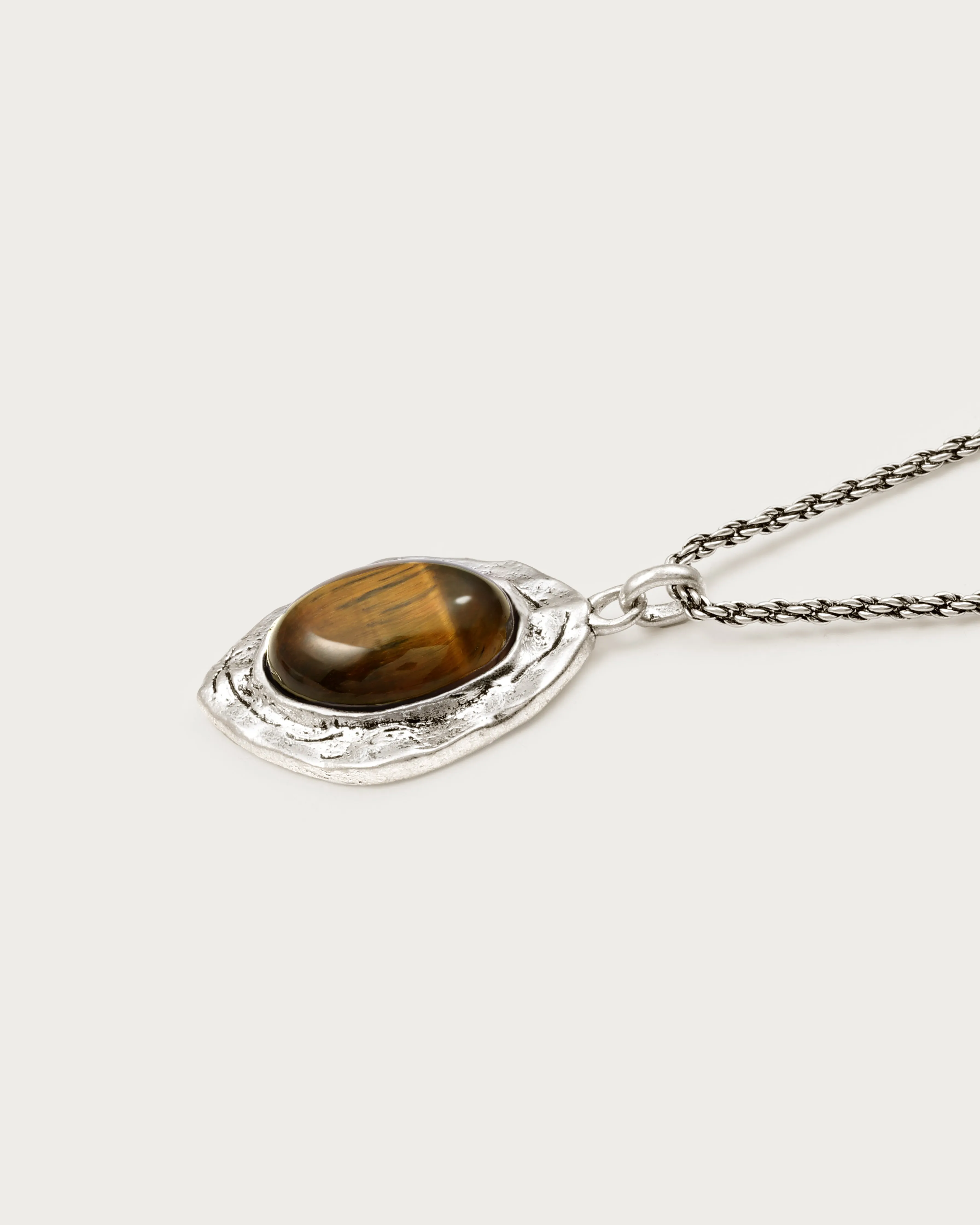 Silver Tiger's Eye Savannah Long Necklace