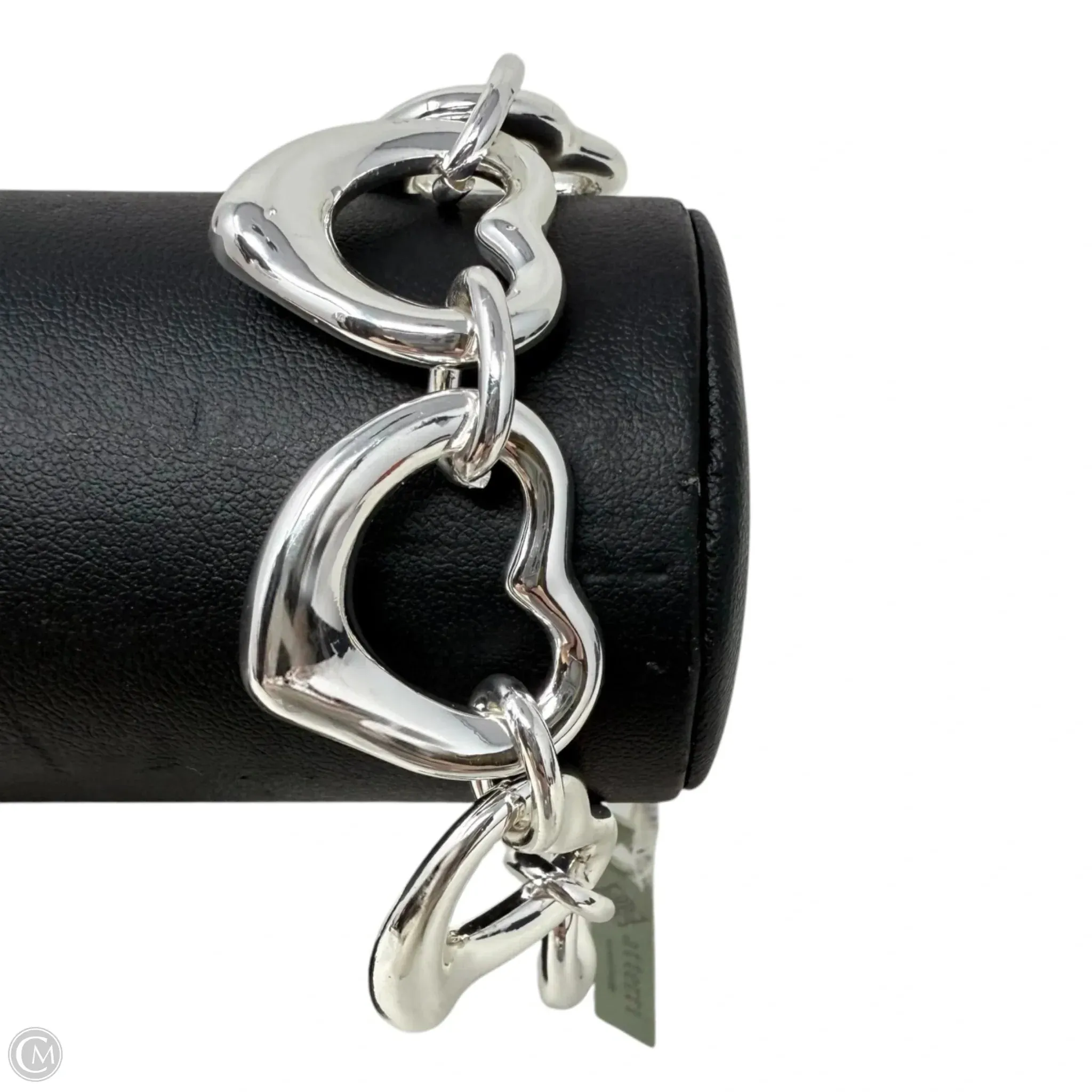 Silver Tone Heart Link Toggle Bracelet By Atterri