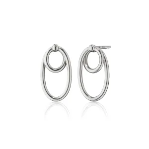 Sterling Silver Double Oval Infinity Earrings