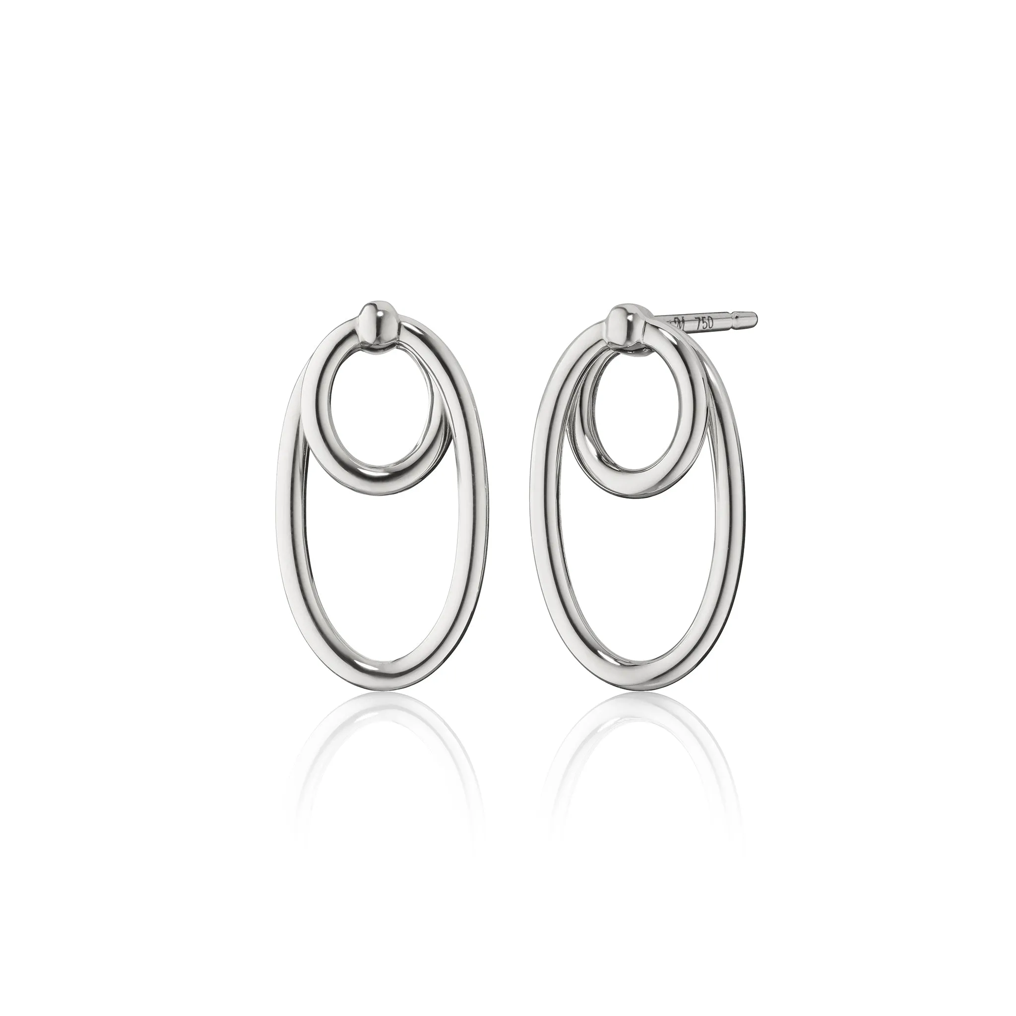 Sterling Silver Double Oval Infinity Earrings