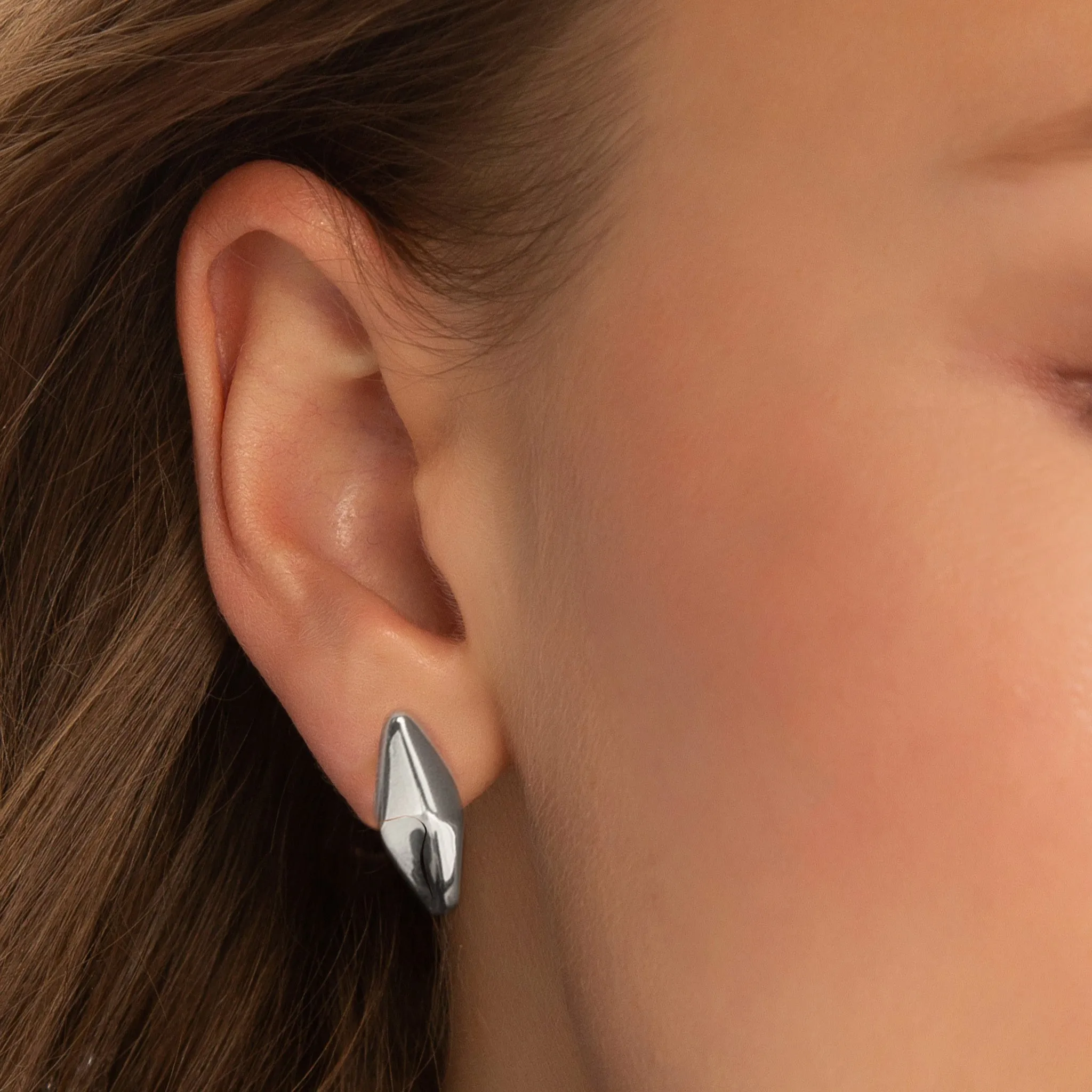 Sterling Silver Large "Points North" Earring