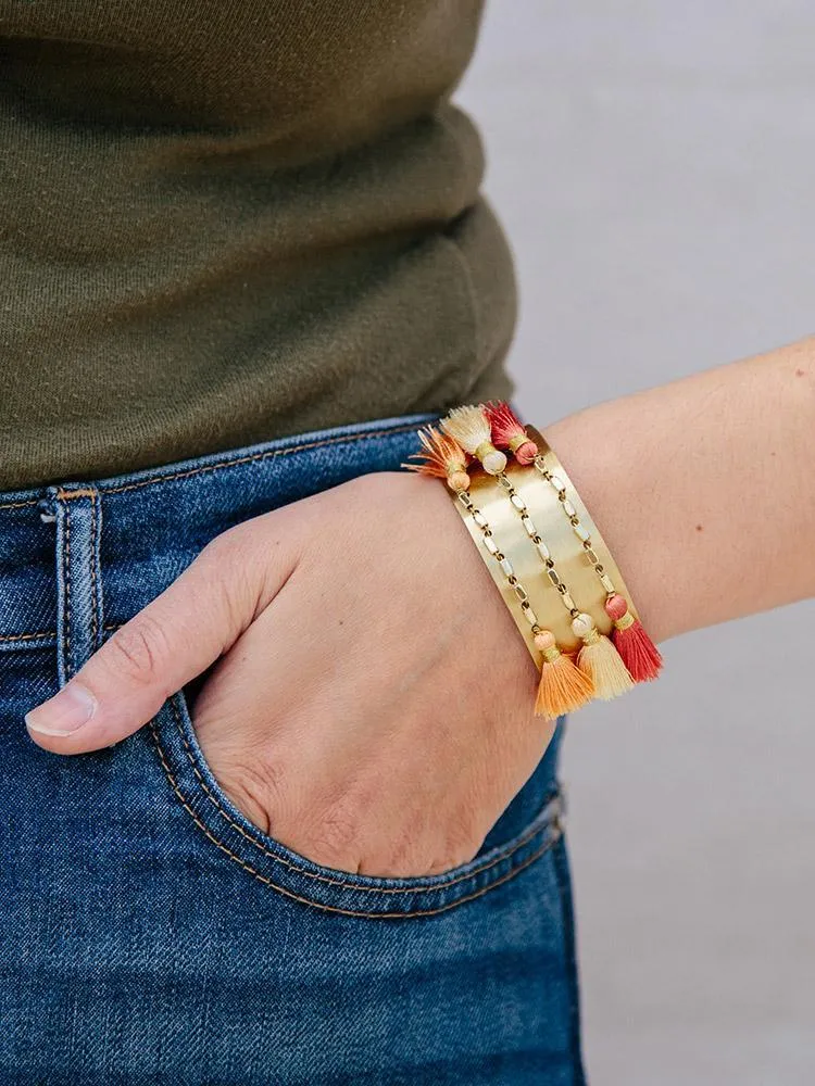 Summer Tassel Bracelet - Peach