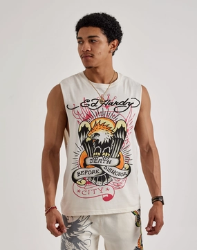 Swimwear selections Ed Hardy Death Before Dishonor Eagle Sleeveless Tee Fashionable options