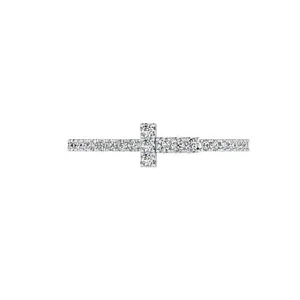 T Diamond Wire Band Ring