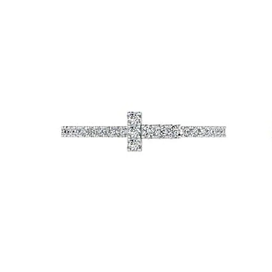T Diamond Wire Band Ring