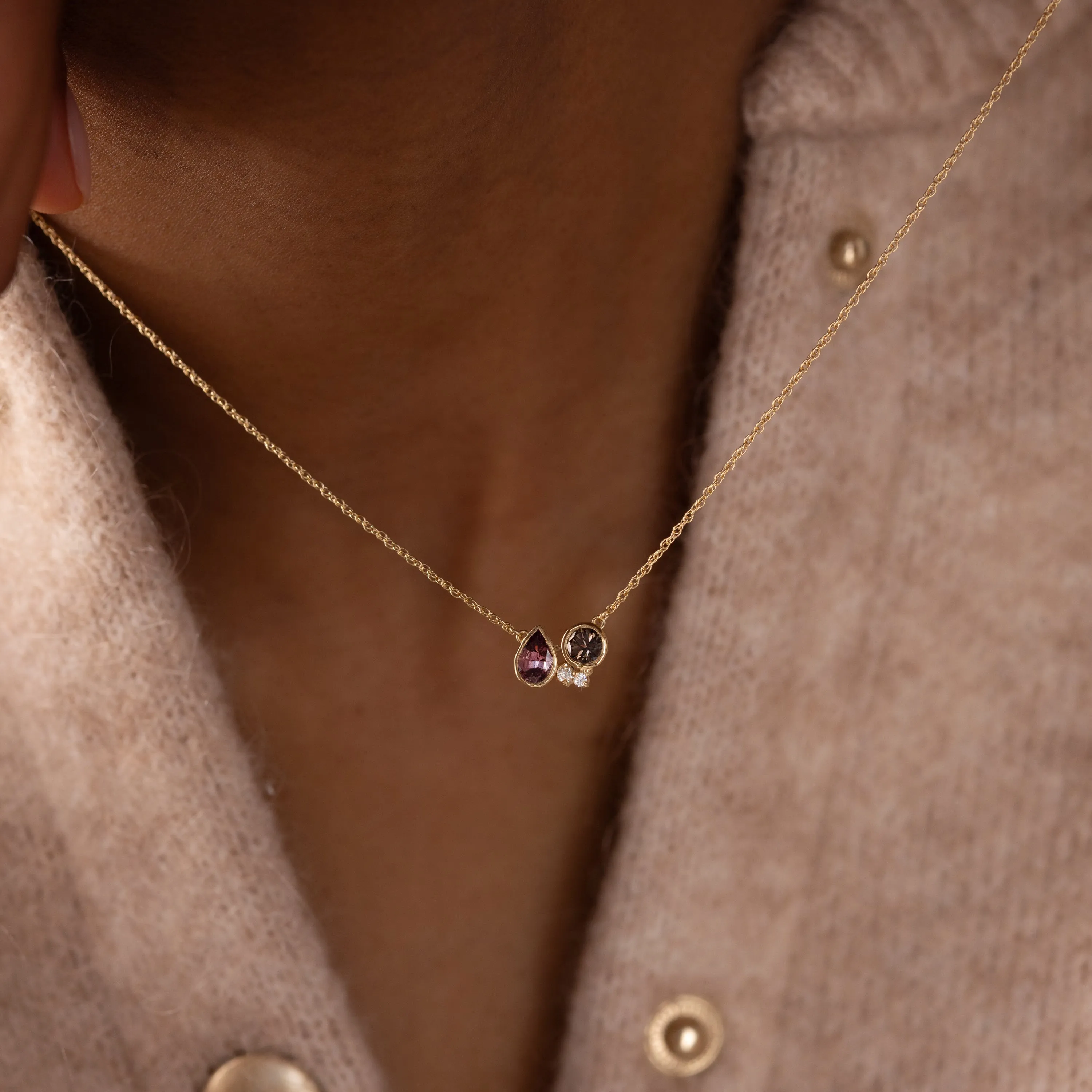 Tandem Necklace in Warm Sapphire