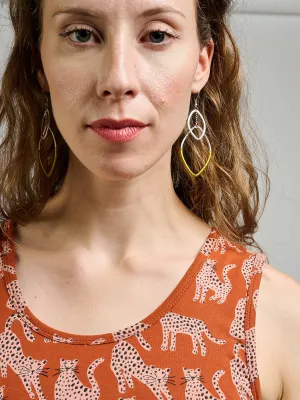 Threaded Leaf Earrings Chartreuse