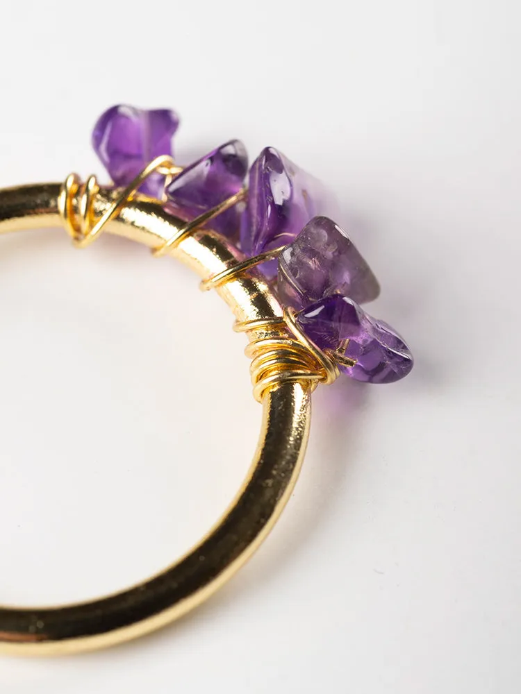 Tumbled Gems Ring - Amethyst