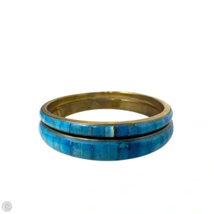 Turquoise Tone Brass  Bangle Bracelet Set By Unbranded, Size: 02 Piece Set