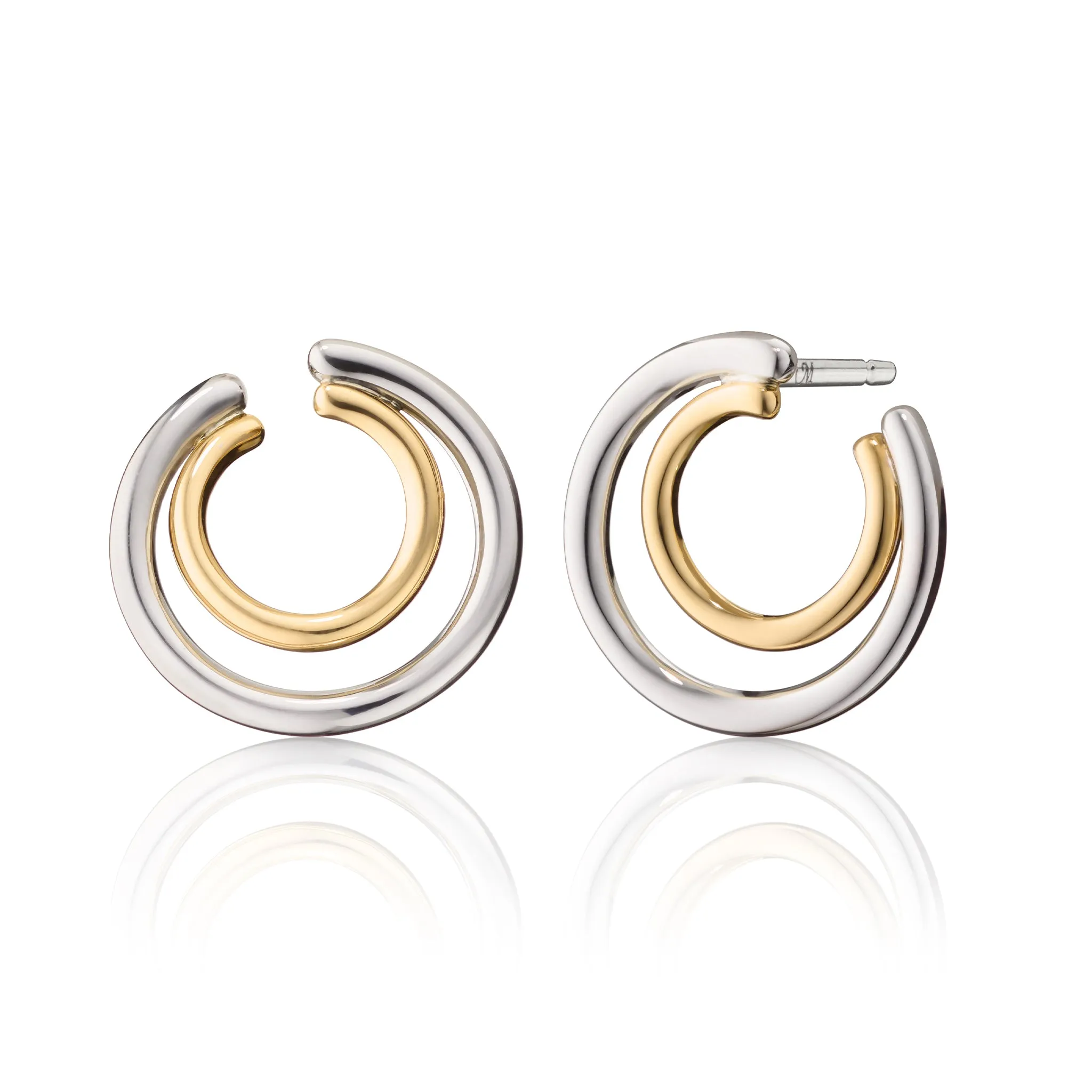 Two-Tone Double Galaxy Wrap Hoop Earrings
