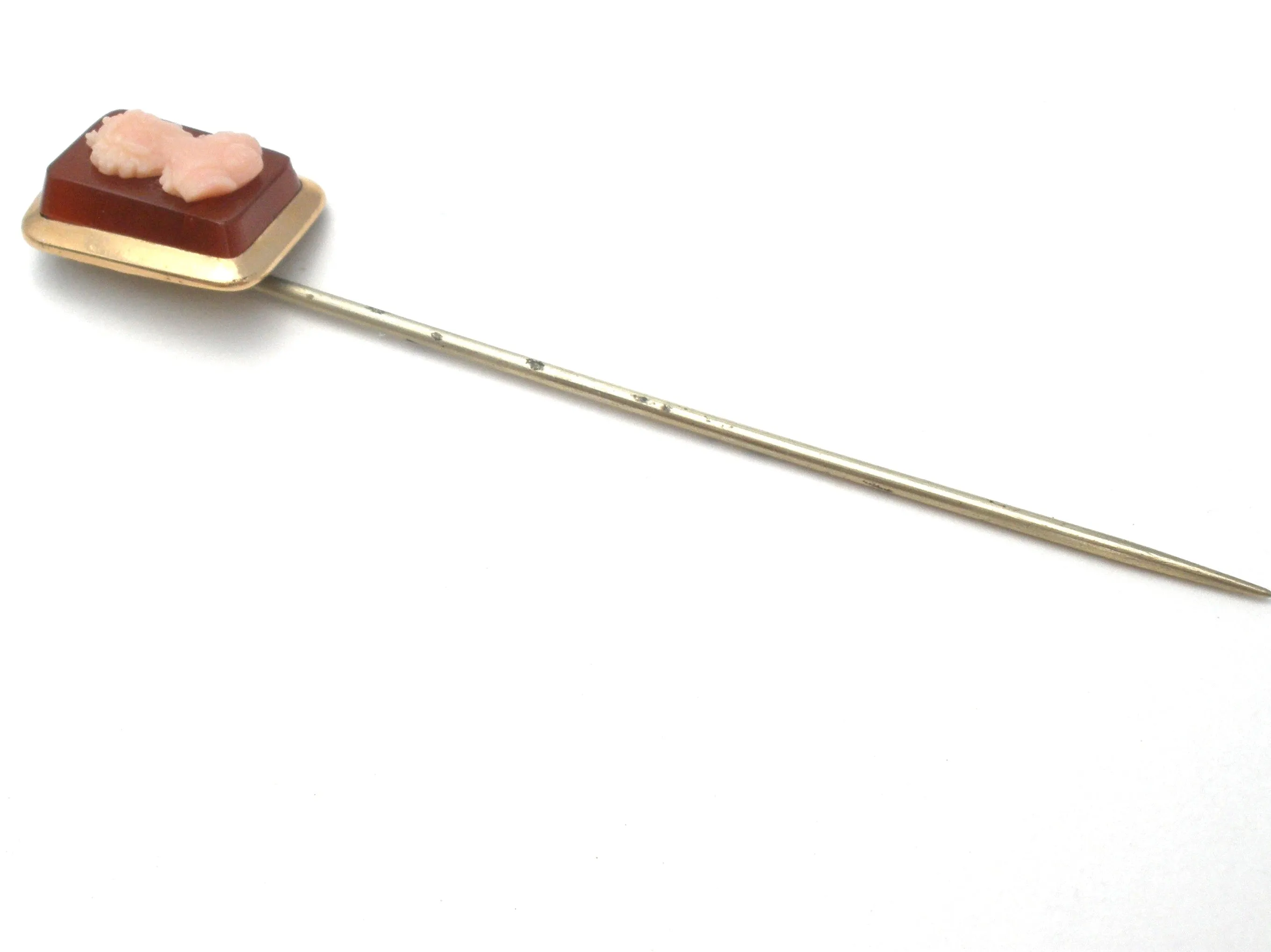 Victorian Hard Stone Cameo Stick Pin