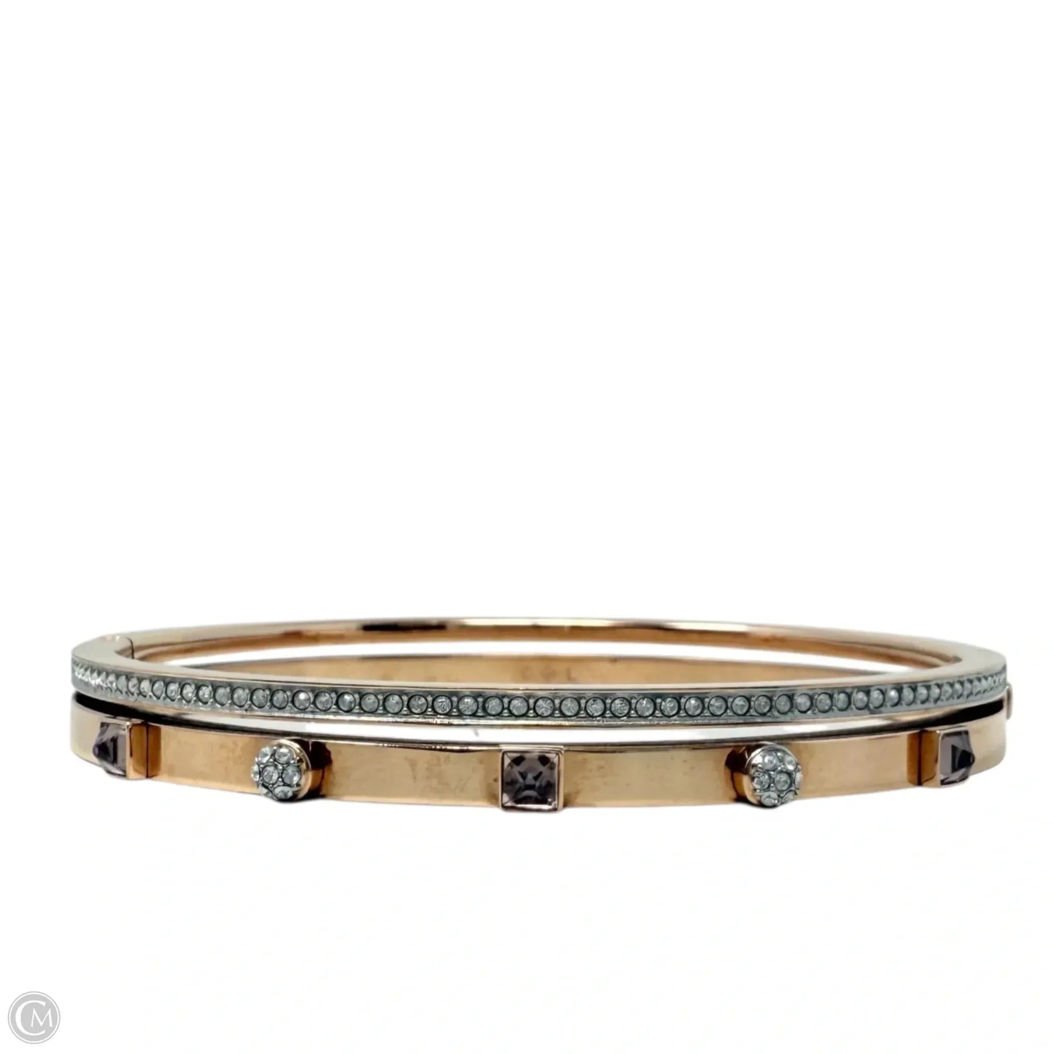 White Rose-Gold Plated Thrilling Bangle Bracelet By Swarovski