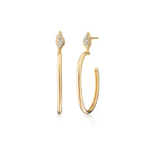 ??Wings of Mercury?? Hoop Earrings with Pav?? Diamonds